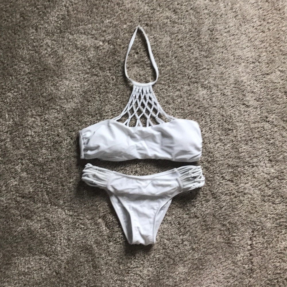 white swim suit